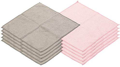 Sichler Beauty Handtuch: 10 Mikrofaser-Kosmetiktücher zur Gesichtspflege, rosa/grau, 30 x 30 cm (Kosmetik-Tuch, Mikrofaser Reinigungstuch Gesicht, Farbe)