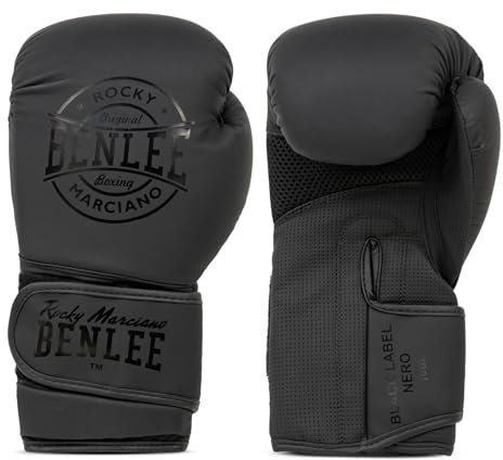 BENLEE Rocky Marciano Herren Black Label Nero Artificial Leather Boxing Gloves, Schwarz, 10 oz EU