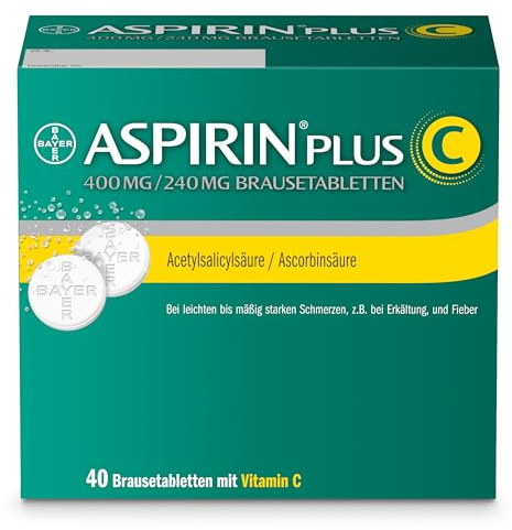 Aspirin Plus C | Erkältungsmittel mit Vitamin C | schnell gegen Kopf-, Hals- und Gliederschmerzen | Nr. 1 Erkältungsmarke | 1x 40 Brausetabletten