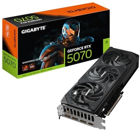 Gigabyte GeForce RTX 5070 WINDFORCE OC SFF 12G Grafikkarte - 12GB GDDR7, 192 Bit, PCI-E 5.0, 2542 MHz Core Clock, 3 x DP 2.1a, 1 x HDMI 2.1b, NVIDIA DLSS 4, GV-N5070WF3OC-12GD
