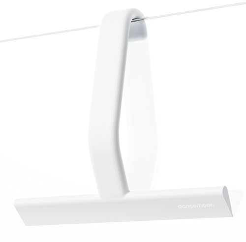 dancemoon JustHang Duschabzieher, einteiliger Softtouch-Silikon-Abzieher Dusche mit integriertem Haken, streifenfreies Abziehen ohne Quietschen, für Duschwand und Fenster, 25 cm, Weiß