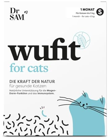 Dr. SAM wufit Cats Tabletten – Ergänzungsfuttermittel zur Unterstützung der Magen-Darm-Funktion nach exklusiver Tierarzt-Rezeptur, für Katzen unter 5kg (1-Monatspackung)