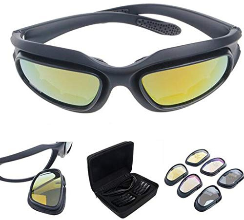 Polarisiert Fahren Reiten Linse Sonnenbrille mit 4 Objektiv für Motorrad Fahrrad Outdoor-Aktivität Sport Jagd Militär