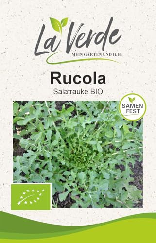 La Verde MEIN GARTEN UND ICH. Rucola BIO Salat Samen für ca. 400 Pflanzen, Blattgemüse, mild würzig, Saatgut ohne Gentechnik