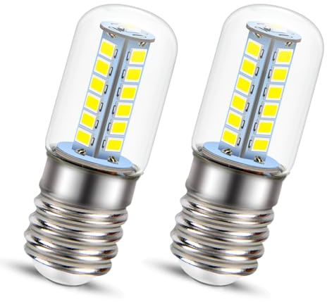 Ruiandsion E17 LED Kühlschrank Glühbirne 220V AC Weiß 2835 25SMD LED Klar Glühbirne für Gefrierschrank Decke Hausbeleuchtung Lampe (2er Pack)