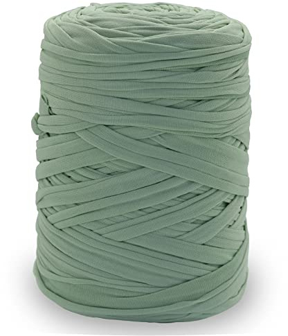 NOTIONSLAND 400 g T-Shirt-Garn, Strickgarn, Stoff, Häkelgarn für Tasche, Korb, Decke, Heimdekoration – hellgrüne einfarbige Garne