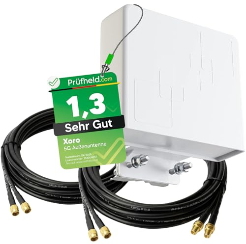5G LTE Antenne Außenantenne Multiband MiMo Richtantenne Duo Antenne 2x9 dBi max. Verstärkung (mit 10m Kabel) Wetterfest Outdoor für LTE Router mit SMA Anschluss für alle Netze 690-3800 MHz netshop 25