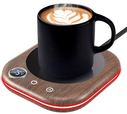 MQFORU Tassenwärmer，Kaffeewärmer für den Schreibtisch mit 3 Temperatureinstellungen，LCD Anzeige, 1-12H Automatische Abschaltung, Intelligenter Kerzenwärmer，Ideale Kaffeegeschenke Zubehör