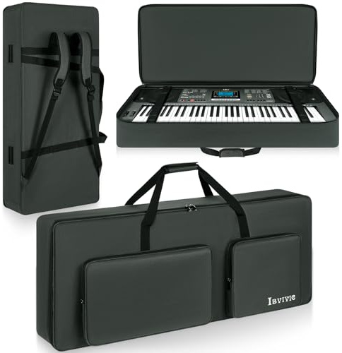 Keyboard Tasche 107x45x16 cm 600D Oxford wasserdicht mit Tragegurten | Wasserabweisendes 600D Oxford Material、zwei Tragevarianten、schützende Tasche für 61 Tasten Keyboards
