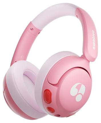 awatrue Bluetooth Kopfhörer Kinder, 85dBA Sicheres Volumen, Bluetooth 5.4, BPA Frei/CPC Zertifiziert, 75 Std Spielzeit, On Ear Kinderkopfhörer mit Mic für iPad/Tablet/Schule/Reise (Rosa)