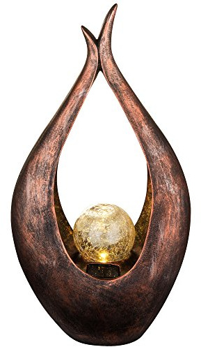 GLOBO LED Außen Solar Lampe Balkon Steh Leuchte Glas Kugel Boden Bronze Strahler geschwungen 33468