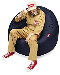 Fatboy Lamzac O Aufblasbarer Sessel - Aufblasbare Couch Klein - Keine Luftpumpe Nötig - Indoor & Outdoor Sitzsack - Wasser- & Schmutzabweisender Sessel - Polyester - 110 x 103 x 62 cm - Dunkelblau