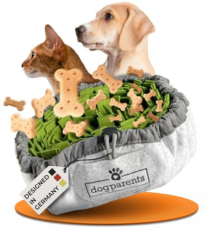DOGPARENTS® Schnüffelteppich Hund klein & groß – Schnüffelmatte Hund ROBUSTER Hunde Schnüffelteppich für Hunde Beschäftigung Hund, Suchspiele für Hunde [Schnüffelspielzeug Hund] Grün