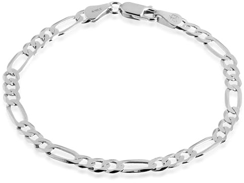 QUADRI - Silberarmband Herren 925 | Armband Silber Herren - Figaro Armband 5mm - Länge 19 cm - Made in Italy