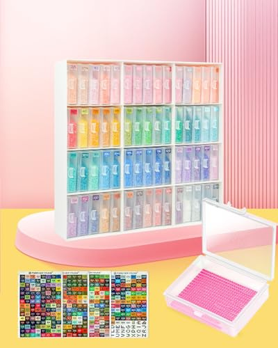 forever young 60 Stück Diamond Painting Aufbewahrungsbox und Schiffchen Regal, Diamond Painting Zubehör Boxen für Steine, 2-in-1 Diamond Art Schiffchen und aufbewahrung, Regal