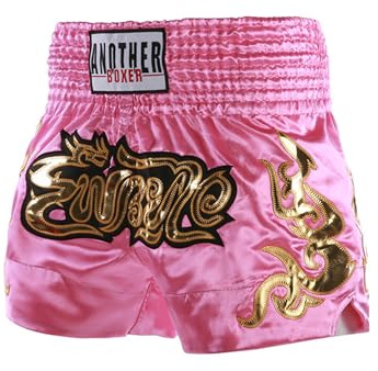 Xnihocha Kinder Muay Thai Boxen Short Jungen MMA Training Kurz Short Metallic Satin Kickboxen Hose für Sport und Fitness Rosa 122-158