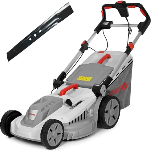 IKRA Elektro Rasenmäher IERM 2043 T, 2000W, Schnitthöhe 30-75mm, Schnittbreite 43cm, inkl. Ersatzmesser & Mulchkit