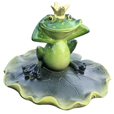 Eventerde Schwimmende Teichdeko Harz Frosche Gartenfiguren 12x12.5x9.5cm Wetterfeste Gartendeko Für Miniteich Balkon Teichdekoration Mit Garten Froschkönig Realistischer Schwimmfunktion