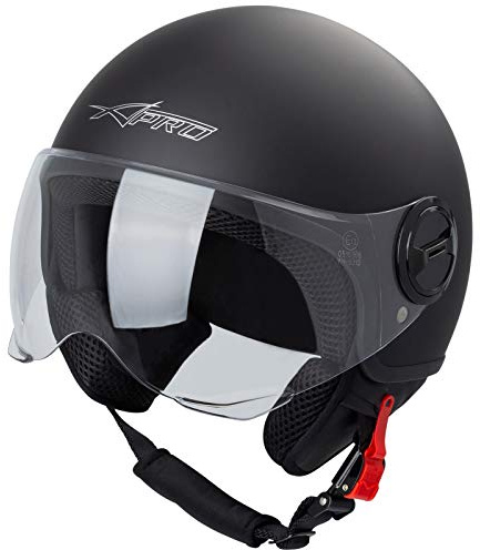 Motorradhelm Motorrad Roller Jet Helm Demi Avio Viser Homologiert SonicMoto Matt Schwarz M