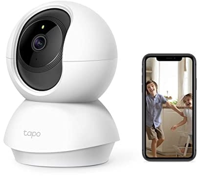 Tapo TP-Link C210 WLAN IP Kamera Überwachungskamera (Linsenschwenkung und Neigung, 3MP-Auflösung, 2-Wege-Audio, Nachtsicht zu 9m, bis zu 256 GB lokaler Speicher) Weiß/Schwarz, 1 Stück (1er Pack)