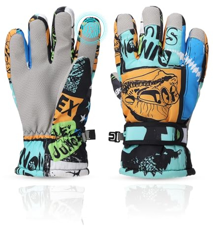 YooxArmor Handschuhe Kinder,Wasserdicht Winddichte Winterhandschue für 8-12 Jungen Mädchen, Kaltes Wetter Warme Skihandschuhe für Skifahren Radfahren Snowboard