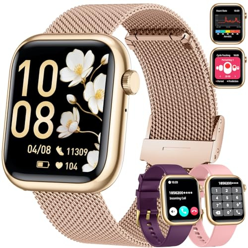 Smartwatch Damen Herren Telefonfunktion Fitnessuhr: 1,83''HD Touchscreen Smart Watch mit 120+Sportmodi mit Pulsmesser Schrittzähler IP68 Wasserdichter Fitness Tracker Uhr Kompatibel Android und iOS