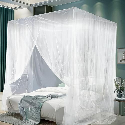 mizikuu Moskitonetz Bett, 200 x 220 x 210 cm Großes Mückennetz Reise Fliegennetz Outdoor Moskitonetz für Doppelbett und Einzel Schützt vor Mücken
