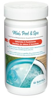 BAYROL Mini Pool&Spa Chlor Tabs 20g 5 Funkionen - Kleine Chlortabletten für Planschbecken, Whirlpool, Aufstellpool. Mini Chlortabletten für Pool - Chlortabs 20g