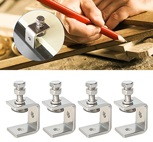 4 Stück C-Zwingen Set C-Klemme mit breiten Backenöffnungen Heavy Duty C-Clamp Edelstahl Heavy Duty Clamp Holzbearbeitung Fixture Clamp 304 Edelstahl Clamp