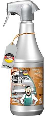 TUGA Chemie Flugrost-Teufel – Hochwirksamer Flugrostentferner für Lack, Chrom & Felgen – pH-hautneutral, mit Wirkindikator – 1 L Sprühflasche - Made in Germany
