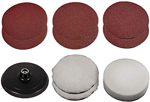 Original Einhell 9-tlg. Polierhauben- und Schleifpapier-Set (Polier- und Schleifmaschinen-Zubehör, passend für Einhell Polier- und Schleifmaschinen mit 150 mm)