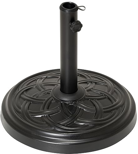 Nexos Sonnenschirmständer Beton rund schwarz 15 kg Ø 45 cm Schirme 2m | Beton rund schwarz 15 kg, Ø 45 cm, Höhe 35,5 cm, für Sonnenschirme bis 2m, mit Arretierschraube, Garten Terrasse Pool