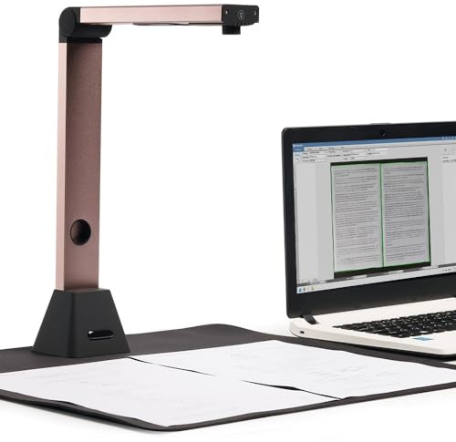 Gtremulent Dokumentenscanner Dokumentenkamera: Tragbarer A3/A4 Flachbettscanner mit OCR Texterkennung - USB Fotoscanner für Lehrer im Unterricht | 8MP HD Kamera mit Selbstglättung (Windows)