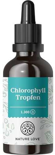 Nature Love Flüssig Chlorophyll aus Alfalfa (50ml) - hochdosiert mit 200mg Chlorophyllin - ohne Jod - Alternative zu Chlorophyll Tabletten - vegan, laborgeprüft und in Deutschland produziert