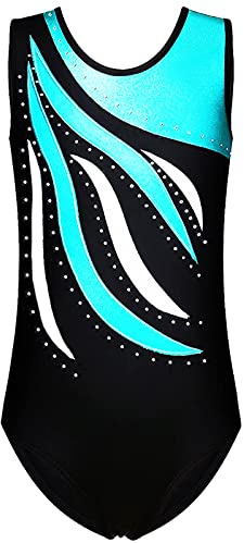 FINGER TEN Gymnastikanzug Mädchen Kurzarm Langarm Kinder Ballettanzug Gymnastik Training Gymnastikbody Trikotanzug Tanz Kleid Ballettkleid