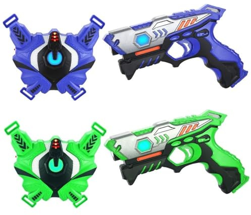 TINOTEEN Laser Tag Guns Set mit Westen, Infrarot Guns Set mit 2 Spielern