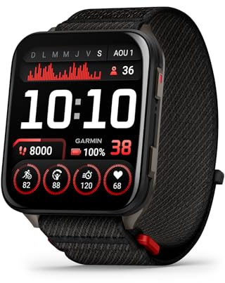 Garmin Venu X1 Smartwatch Schwarz AMOLED 2 Zoll Saphirglas Titan Nylonarmband 32GB GPS