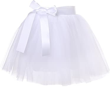 Tüllrock Kinder Tütü Rock Ballettrock Minirock Tanzkleid 7 Lagen Petticoat Ballettkleid für Partys Tanzen Kostüme Fasching Halloween