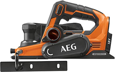 AEG 18 V PRO18V Brushless Akku-Hobel BHO18BL-0 (Hobelbreite 82 mm, Spantiefe bis 2 mm, Falztiefe bis 12,5 mm, ikl, Wendeschneidplatten, Staubbeutel, Parallelanschlag, ohne Akku & Ladegerät, im Karton)