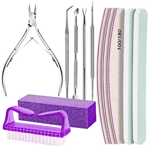 FANDAMEI Nagelfeilen Für Gelnägel, Maniküre Set, Buffer Für Nägel, Nagelfeile 100/180, Buffer Für Gelnägel, Feilen Für Gelnägel, Nagelzange, Nagelhautschieber, Nagelfeilen Set, Maniküre & Pediküre Set
