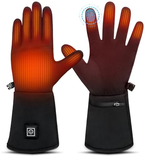 WUEAOA Beheizbare Handschuhe Damen, Beheizte Handschuhe Herren, Beheizbare Handschuhe Dünn, Handschuhe mit Heizung, Touchscreen, Alleine oder als Innenhandschuhe Tragbar