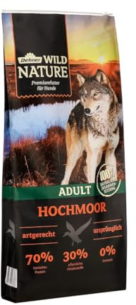 Dehner Wild Nature Hundefutter Hochmoor, Trockenfutter getreidefrei / zuckerfrei, für ausgewachsene Hunde, Ente, 12 kg