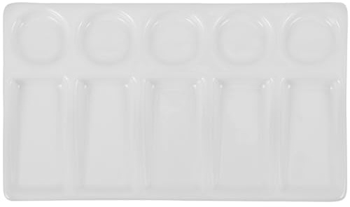 rosenice Keramik Mischpalette Rechteckig Mit 5 Fächern 19.3X11 Zoll Für Aquarell Und Ölmalerei Weiß