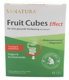 Sanatura Fruit Cubes 12 Stück - Früchtewürfel für eine gesunde Verdauung - u.a. mit Feige, Fenchelextrakt, Magnesium - 120g