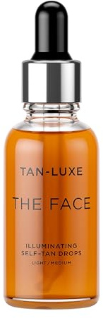 Tan Luxe THE FACE Selbstbräuner-Tropfen, Mittel (30 ml), Bräunungstropfen zur Hautpflege für individuelle Gesichtsbräunung, tierversuchsfrei und vegan