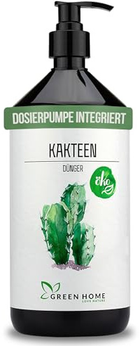 Green Home Kakteendünger 1 Liter mit Dosierpumpe, flüssiger Kaktus Dünger NPK 7 3 5 Flüssigdünger/Sukkulenten-Dünger für kräftiges Wachstum, stabile Wurzeln und intensive Blütenbildung