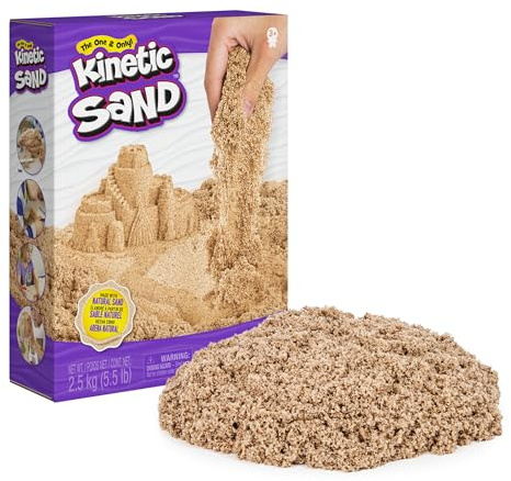 Kinetic Sand 2,5 kg Naturbraun - original kinetischer Sand aus Schweden, erfüllt alle gesetzlichen Anforderungen, bekannt aus Kindergärten, für kreatives Indoor-Sandspiel, für Kinder ab 3 Jahren