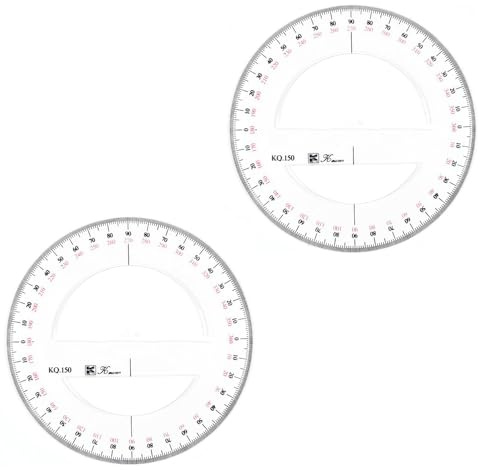 10 cm Vollkreis-Winkelmesser, 360-Grad-Winkel, Messlineale für Schule, Büro und Zuhause (2 Stück)