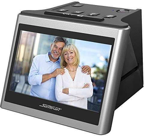 Somikon Diaprojektor: Stand-Alone-Dia- & Negativscanner, 5"/12,5 cm IPS-Display, 22 MP, HDMI (Negative Scanner, Foto und Diascanner, Kamera)