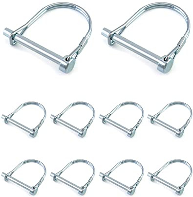 QWORK® 10 Stück Klappsplint in D-Form, Kohlenstoffstahl Klappsplinte Sicherungsstift für Bauernhof Rasen Garten - 6 x 50 mm